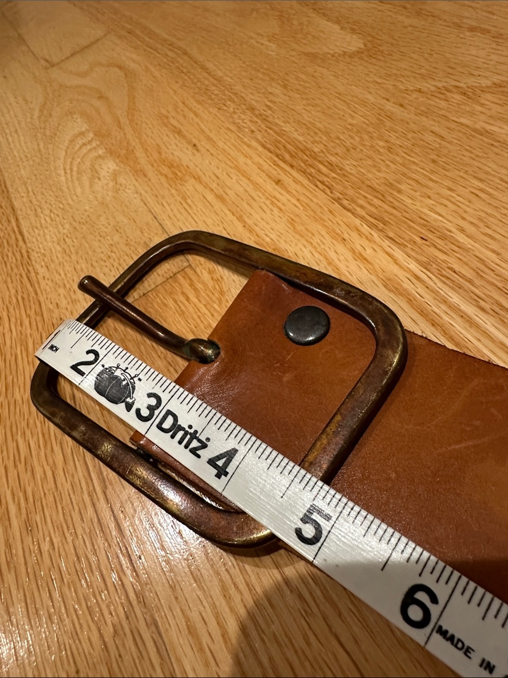 Vintage Arden B Brown Studded Leather Belt with Antique Brass Buckle - Picture 3 of 5